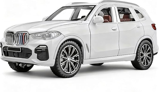 Toy Cars 1/32 Metal Model Car Toys with Light and Sound Pull Back Collectible Model for Children Age 3 + Year Old Festival Gift(White)