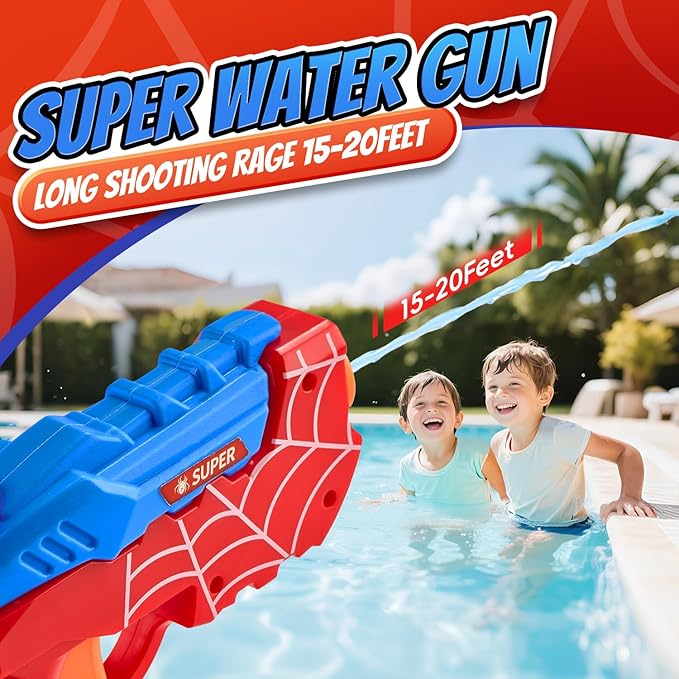 4 Pack Water Guns for Kids, Squirt Gun Cool Small Manual Water Pistols for Kid, Party Favors Swimming Pool Beach Outdoor Water Toys, Ideal for Summer Gifts for Boys Girls Aged 3 5 4 6 7 8