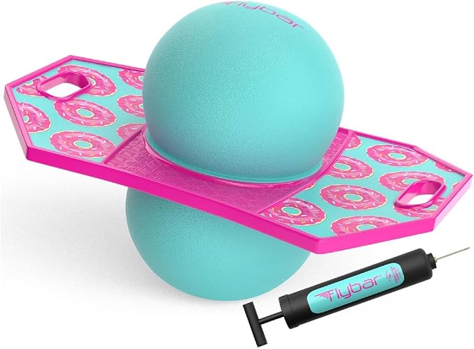 Flybar LED Pogo Trick Ball for Kids Balance Bounce Board w/Anti-Slip Deck