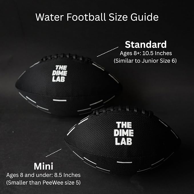 The Dime Lab Water Football - Waterproof Football for Pools, Beaches, & Lakes - Strong Grip Training, Outdoor, All-Weather Water Toys for All Ages