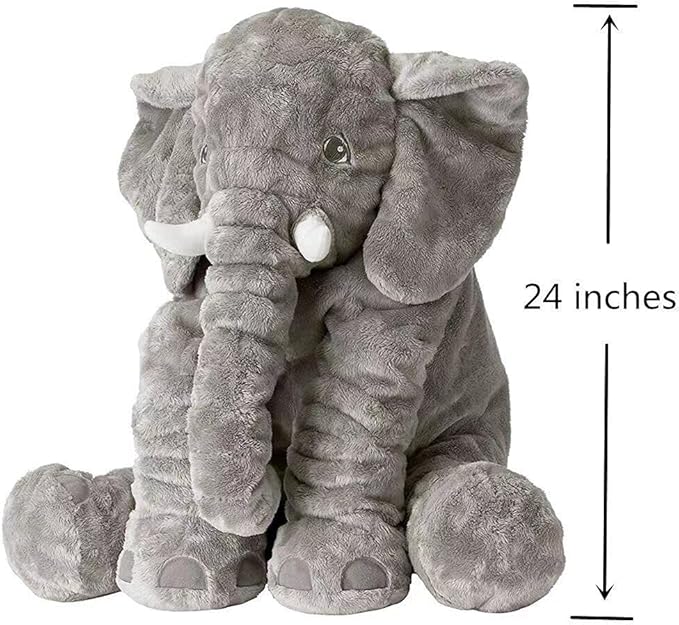 BOOJALOO Giant Stuffed Animals Doll Elephant Stuffed Animal, 24" Stuffed Elephant Plush Toy Gifts for Girls Boys Gray