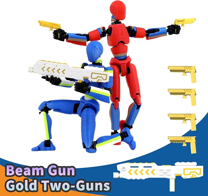 5-Pack Titan 13 Action Figure, 3D Printed Multi-Colored T Dummy 13 | Already Assembled T Lucky13 Action Figure Set with Laser Saber Dummy 13 Robo Nova 13, Figura de acción 13