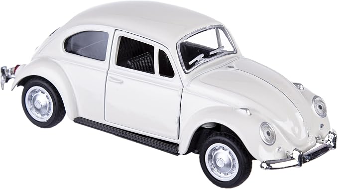Berry President 1967 Classic Beetle Bug Vintage 1/32 Scale Diecast Metal Pull Back Car Model Toy for Gift/Kids (Beige)