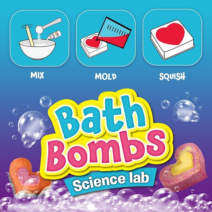 Bath Bombs Science Lab - Create 10 Baths Bombs, Bath Toys for Kids - Great Gifts for Girls Age 8-12, Crafts Kit for Girls, Spa Kit for Girl