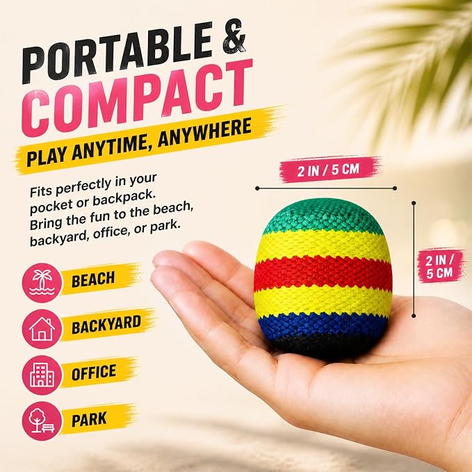 2026 New Upgraded Footbag, Colorful Footbag for Adults, Beginners, Durable Juggling Balls for Style Games, Tricks, Outdoor Games, Portable Kick Balls 6 Packs