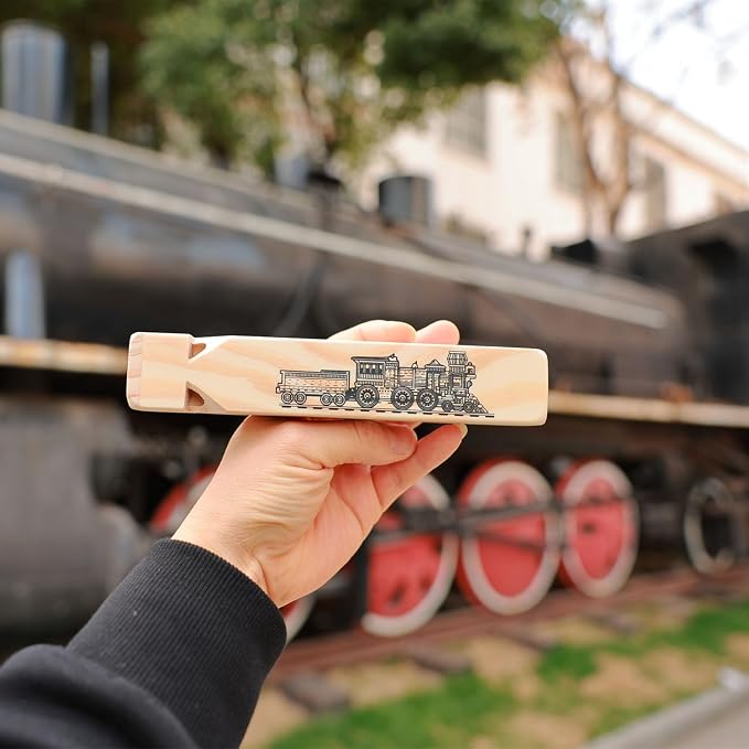 Solid Wood Train Whistle 4 Tone Musical Toy for Kids (1 pack)