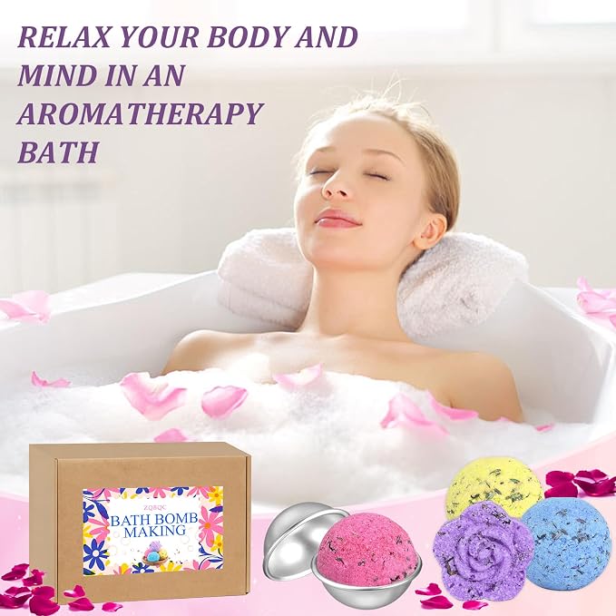 Bath Bomb Making Kit- DIY Bath Bomb Kit for Kids Adults, Make Your Own Spa Set, Shower Craft Kits with Bath Bomb Molds, Soap Making Kits, Bath Bomb Making Supplies Gifts for Girls Women