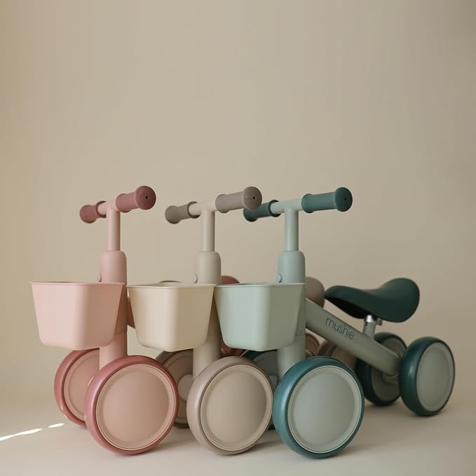 mushie Mini Toddler Bike (Sage) | 12-24 Months | 4 Wheels First Balance Bike