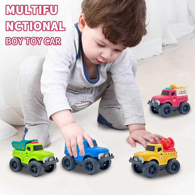 Aigitoy Toddler Car Toys for Boy Girl 1-3 Year Old, Red Fire Truck, BPA Free, Phthalates Free, PVC, Recycled Plastic, Toddlers Toy for Fine Motor Skills, for Boys Girls