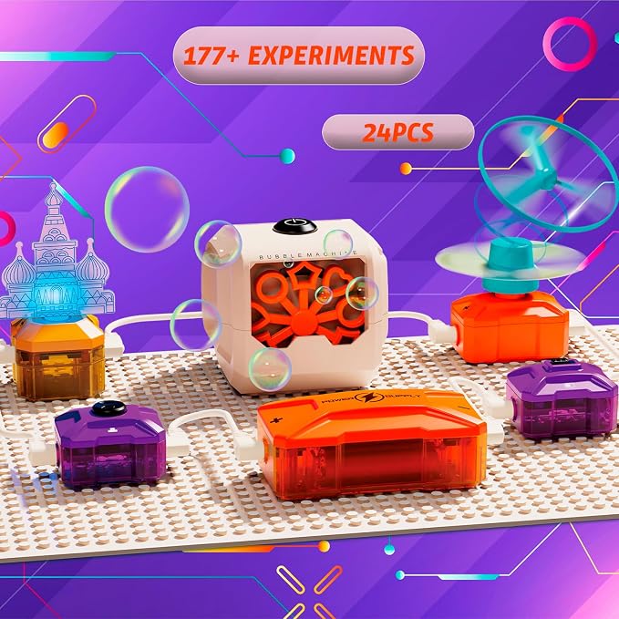 Science Kits for Kids, 177+ Projects Circuit Exploration Kits Educational Electronics Toys for Boys & Girls Hands-On Engineering Toy, Birthday, Halloween, for Ages 5 6 7 8 9 10 11 12