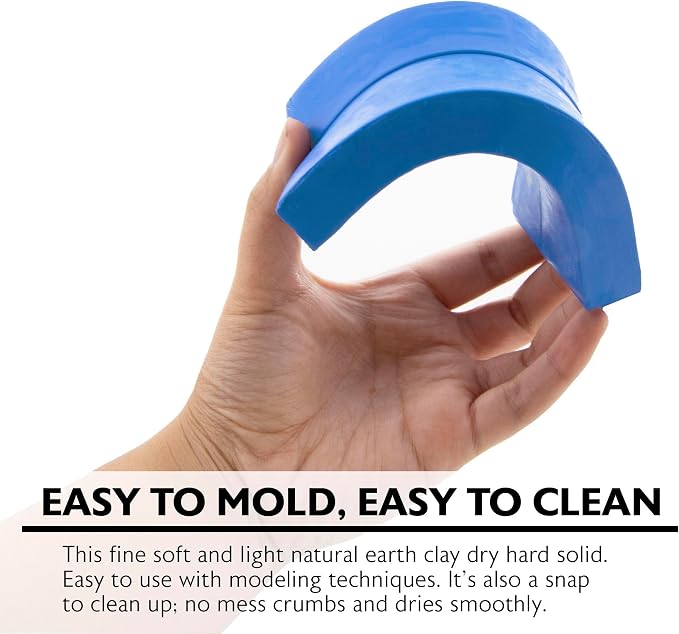 BAZIC Products Blue Modeling Clay, 1 lb, Non-Hardening, for Sculpting Art Crafts, Reusable, Case of 24