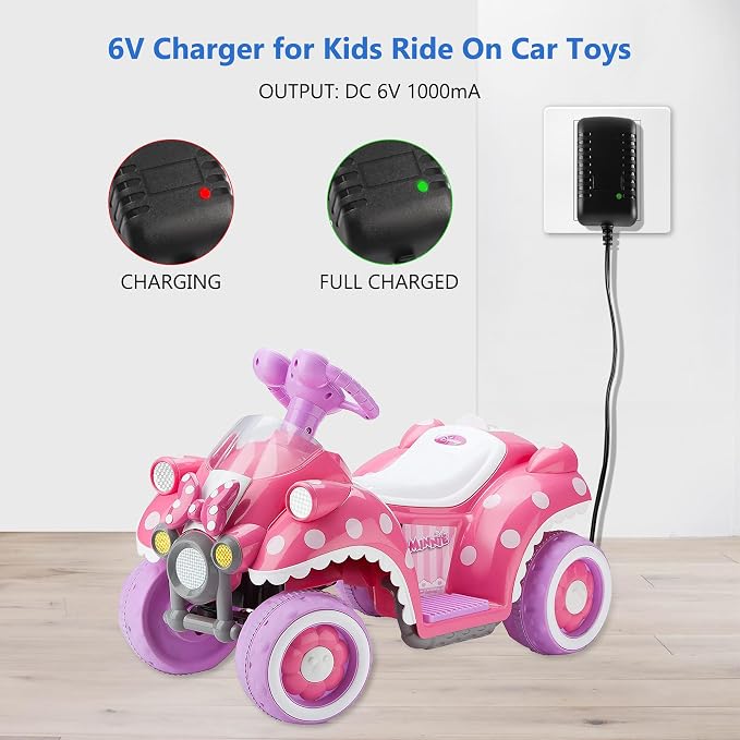 6V Battery Charger for Ride On Toys Car, Compatible with BMX X6, Kid TRAX GMC, Wal-Mart, Moto ATV Quad, Electric Vehicle Power Adapter with Square Plug