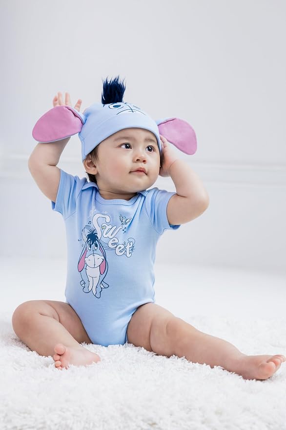 Disney Cosplay Baby Bodysuit and Hat Set Newborn to Infant Sizes (Newborn - 24 Months)