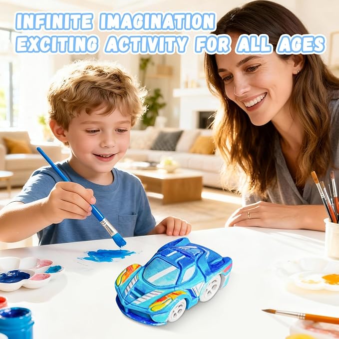 Paint Your Own Car Lamp Kit, Arts and Crafts for Kids Ages 8-12, Arts and Crafts for Kids 4-6, DIY Lightning Hyper Night Light, Painting Kit Birthday Gifts for Girls Boys Ages 3 4 5 6 7 8 9 10 11 12+