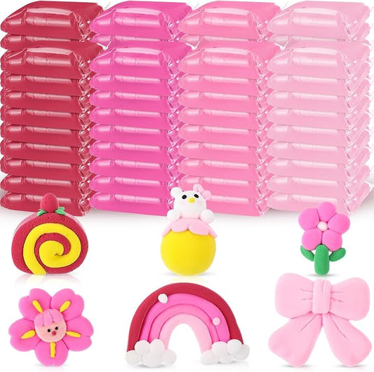 VioraWhite 72 Pcs 38oz Air Dry Clay Bulk Modeling Magic Ultra Lightweight Foam Modeling Clay for Kids Adults DIY Gifts Party Arts Crafts and School Project Supplies(Pink)