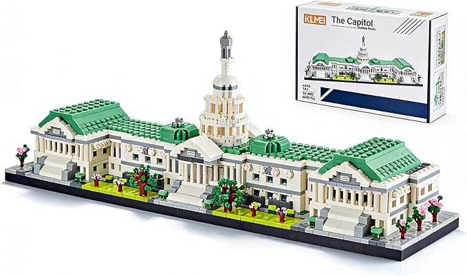 KLMEi United States Capitol Building Set for Adults, Architecture Sets, Famous Landmark Tiny Bricks Collection Kit, Presents for Teens Age of 14+ 3630 PCS