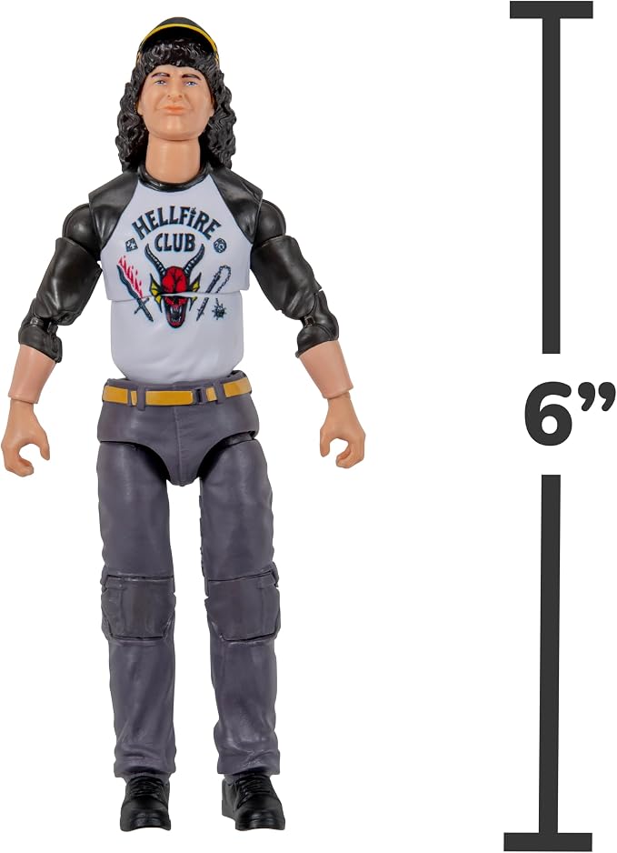 Stranger Things Dustin Henderson Upside Down Collector Figure - 6-Inch Highly Detailed Figure with Soft Good Clothing and Unique Accessories