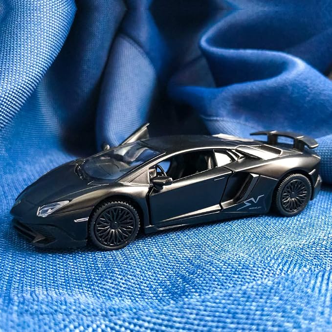 TGRCM-CZ 1/36 Scale Lamborghini Aventador LP770-4 Casting Car Model, Zinc Alloy Toy Car for Kids, Pull Back Vehicles Toy Car for Toddlers Kids Boys Girls Gift (Black)