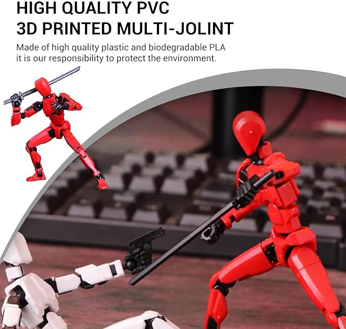 6 Pack T13 Action Figures Updated Assembly, Titan 13 Action Figure, Dummy 13 Figure Set,Nova 13 Robot Toy, Lucky 13 Action Figure 3D Printed Multi-Jointed Movable, Birthday Gift for Kids Boy