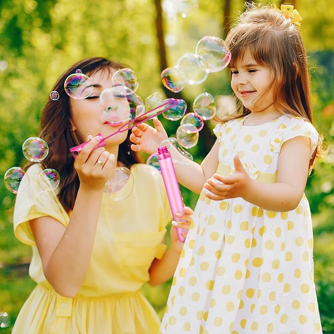 SpringFlower 48 Pcs Bubble Wand, Bubble Wands Bulk, Bubble Party Favor Supply for Summer Indoor & Outdoor Activities, Bubble Solution Summer Toy in 6 Colors, Birthday,Wedding, Party