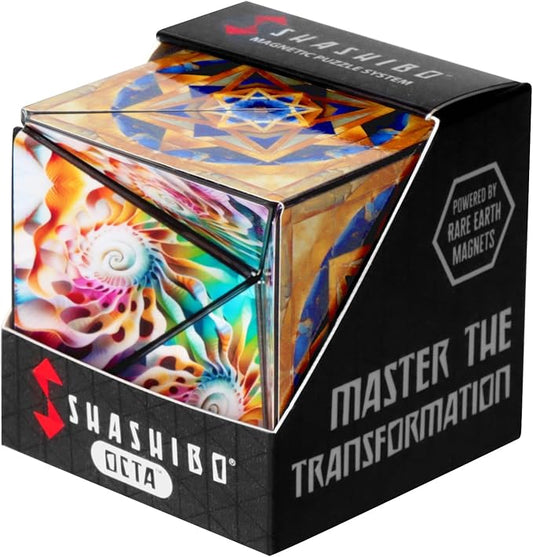 Shashibo Sensory Fidget Toy for Adults & Kids, Stress Relief Fidget Toy for Adults, Teens & Kids, Cool Fidget Toys for Desk, Classroom Must Have, Sensory Shape Shifting Cube, 100+ Possible Shapes