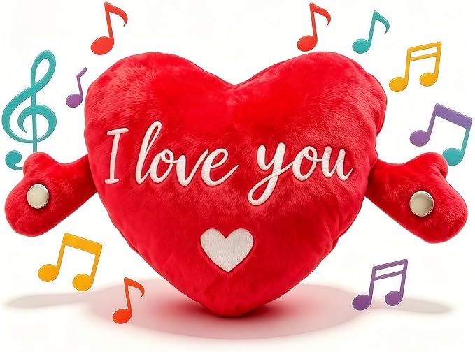 Baby Musical Sensory Toy,nteractive Musical Plush Toy with Sounds，Sensory Activity Learning Educational Kid Toy,Fun Christmas and Birthday Gifts Suitable for Multiplayer Interaction (Heart)