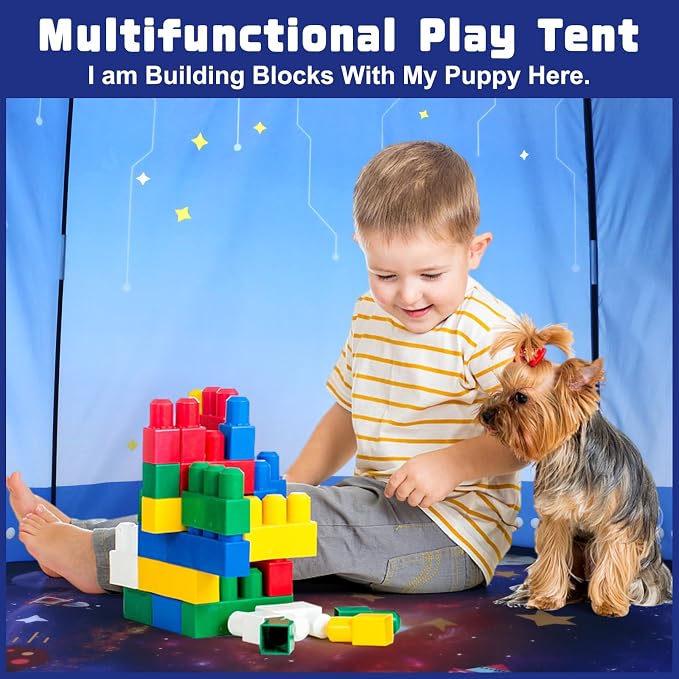 Kaivee Rocket Ship Space Pop Up Play Tent for Kids-Astronaut Pretend Playhouse Gift for 3-5 Year Old Girls Boys