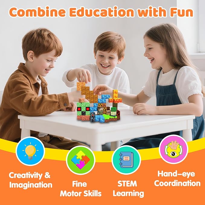 Magnetic Blocks Building Toys for Kids, 48 PCS Magnetic Blocks for Kids Ages 4-8, Magnet Cubes, STEM Sensory Toys for Boys & Girls, Christmas Birthday Gifts for Kid Ages 3+