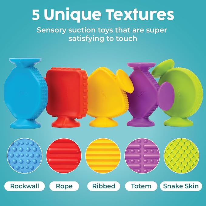 BUNMO Bath Toys for Toddlers - Connect, Build, Create - Suction Bathtub Toys - Hours of Fun & Creativity - Fine Motor Skills - Stimulating Sensory Toys - Babies Ages 1+ 2, 3 - Extra Large 10 Pack