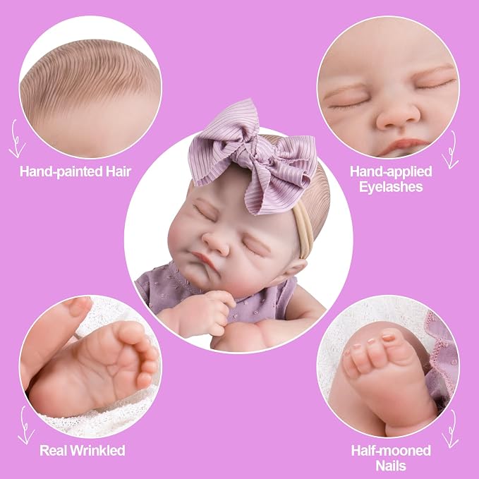 Aori Reborn Baby Dolls - 20-Inch Real Life Baby Doll with Poseable Limbs and Feeding Kit, Weighted Newborn Lifelike Baby Doll Gift Set for Seniors, Collectors and Kids 3+