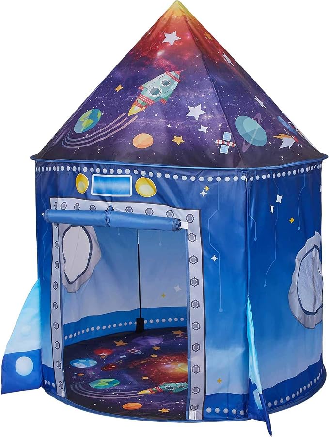 Kaivee Rocket Ship Space Pop Up Play Tent for Kids-Astronaut Pretend Playhouse Gift for 3-5 Year Old Girls Boys