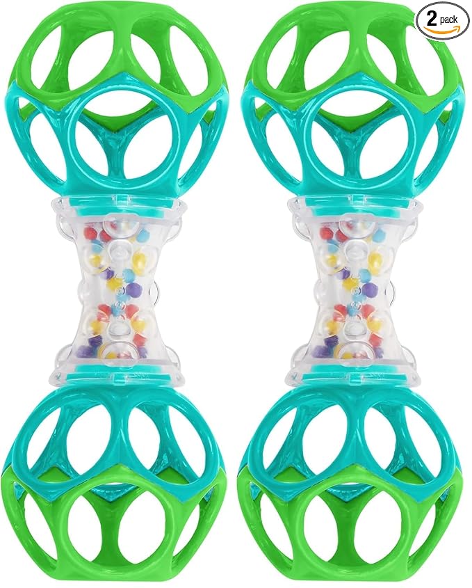 Bright Starts Oball Shaker Rattle | Newborn+ | Pack of 2