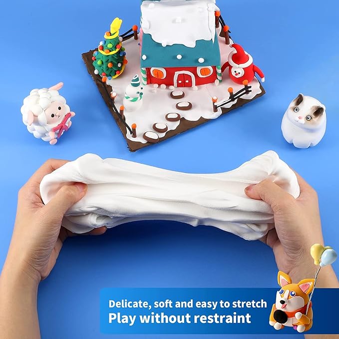 ifergoo Foam Modeling Clay, White Air Dry Clay, Super Light Magic Clay for School Art & Craft Project, Soft, No-Sticky & Non-Toxic, Best Gift for Age 3-12 Kids