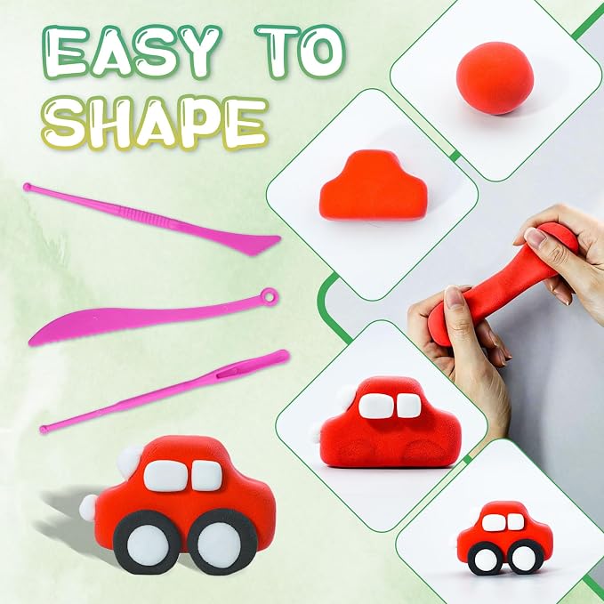 Air Dry Clay - 36 Colors Modeling Clay for Kids, Boys and Girls, Air Dry Clay Bulk Kit for Adults with 3 Sculpting Tools and Instructions, Safe, Non-Toxic, DIY Model Magic Clay Gifts Kids Toys