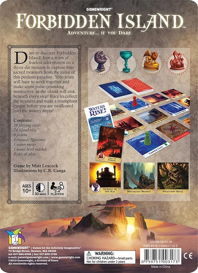 Gamewright Forbidden Island – The Cooperative Strategy Survival Island Board Game