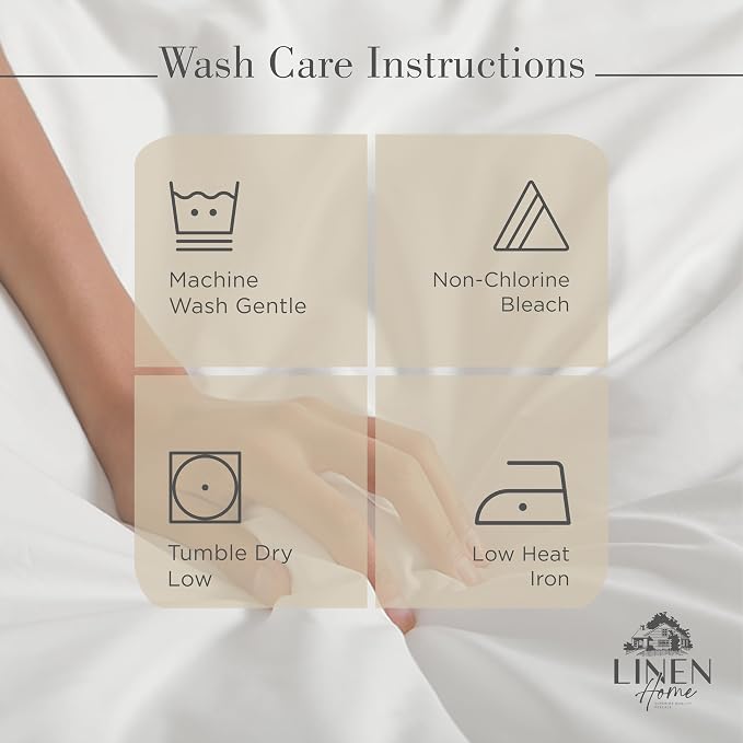 Linen Home 100% Cotton Percale Sheets Twin XL Size, Light Taupe, Deep Pocket, 3 Pieces Set- 1 Flat, 1 Fitted and 1 Pillowcase, Crisp Cool and Long Staple Strong Bed Linen