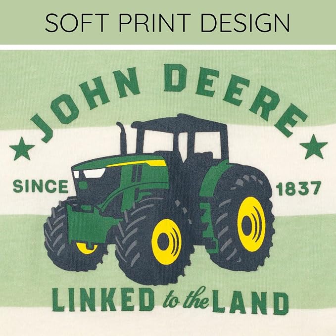 John Deere Baby Boys' One Piece Short Sleeve Romper Newborn to Infant