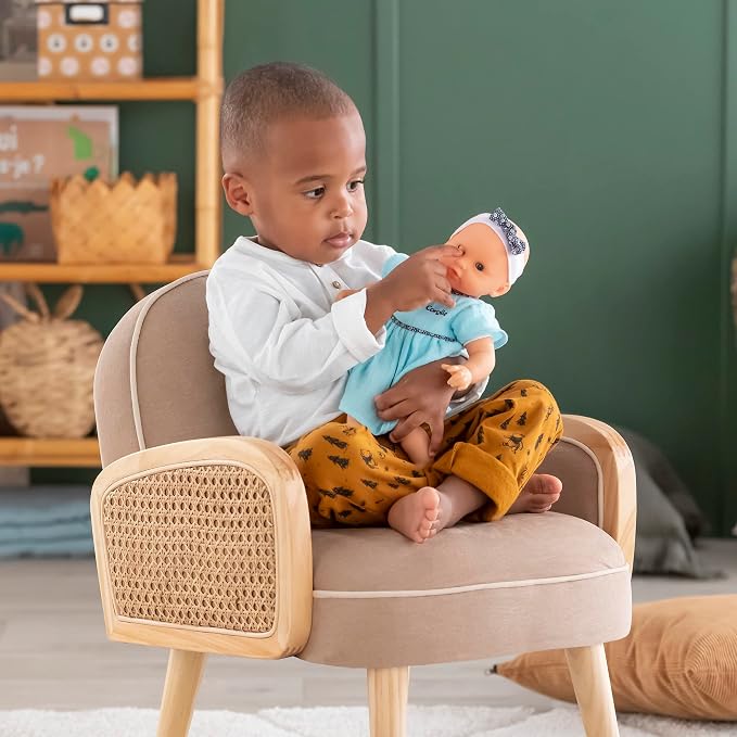 Corolle Bébé Calin Maud - 12" Soft Girl Baby Doll with Vanilla Scent, Blue Outfit & Sleeping Eyes for Girls Ages 18 Months+, Cute Reborn Realistic Baby Dolls for 2 Year Old Girls