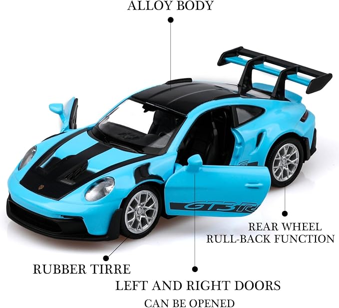TOKAXI 1/36 Scale Porsche 911 GT3 RS Diecast Car Models,Pull Back Vehicles Porsche 911 GT3 RS Toy Car,Cars Gifts for Boys Girls