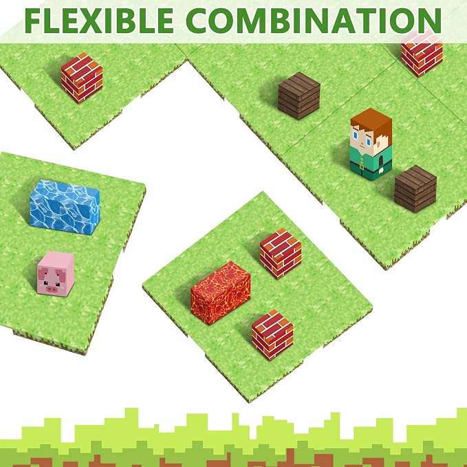 9 Pack Magnetic Blocks Baseplate, Magnetic Cubes Plate for Minecraft Magnetic Building Blocks-Baseplate 4" x 4", STEM Magnet Toys for Kids Boys Girls Age 3+ Years Old Christmas Birthday Gifts