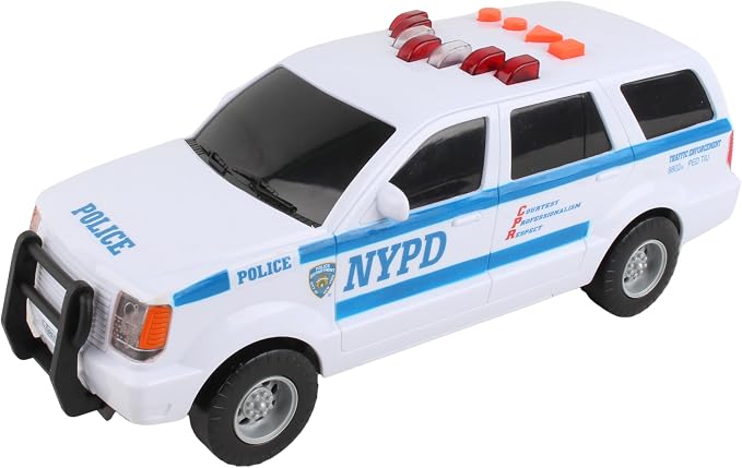 Daron NYPD Motorized Police SUV Toy – Official Licensed Patrol Truck with Lights & Sounds, Battery Powered Police Vehicle with Siren & Working Ladder for Kids Ages 3+