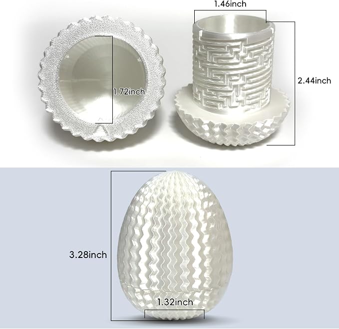 Money Puzzle Box for Cash Gift Card Holder - Reusable Secret Safe with 4 Unique Maze Egg Designs, 3D Printed Brain Teaser Game for Teens Adults, Easter Birthday Christmas Stocking Stuffer (White)