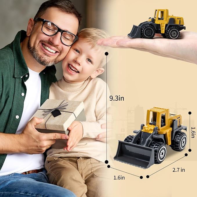 6Pcs Diecast Construction Toys, Alloy Construction Truck Toys for 3-9 Years Old Boys, Forklift, Excavator, Dump Truck Tractor Toy Playset for Kids Toddlers Birthday Gifts Party Favors