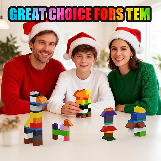 300Pieces Building Blocks Bricks Bulk, 16 Sizes Multiple Mixed Colors, Compatible with LEGO and All Other Brands