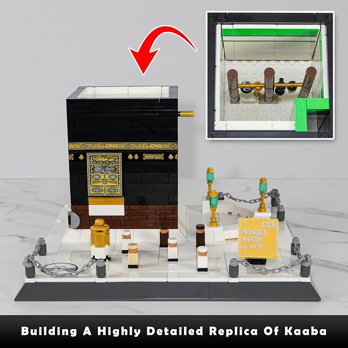 Kaaba Building Set – 446Pcs Architecture Model Kit of Mecca Great Mosque, Adult Building Blocks for Home Office Display, Collectible Landmark Set