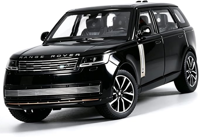 Toy Car Model 1/24 Diecast Cars Compatible with Land Rover Range Rover Off-Road SUV Collect Model Car Kits for Adults and Boys Metal Toy Cars for Kids Age 3+ Pull Back Cars with Light and Sound（Black）