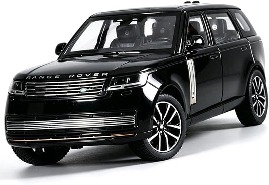 Toy Car Model 1/24 Diecast Cars Compatible with Land Rover Range Rover Off-Road SUV Collect Model Car Kits for Adults and Boys Metal Toy Cars for Kids Age 3+ Pull Back Cars with Light and Sound（Black）