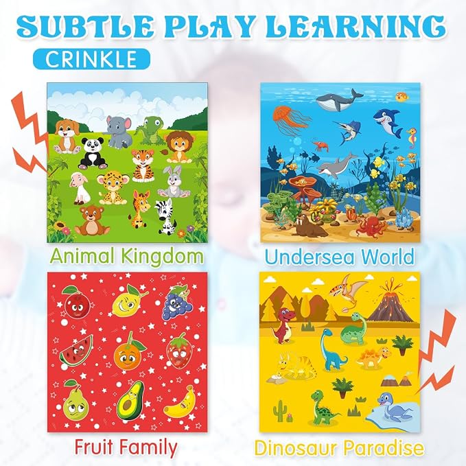 Baby Toys 6 to 12 Months - Baby Tissue Box Toys Montessori Toys for Babies 6-12 Months Soft Crinkle Infant Sensory Toys for 1 Year Old Early Learning Toys Baby Boys Girls Gifts