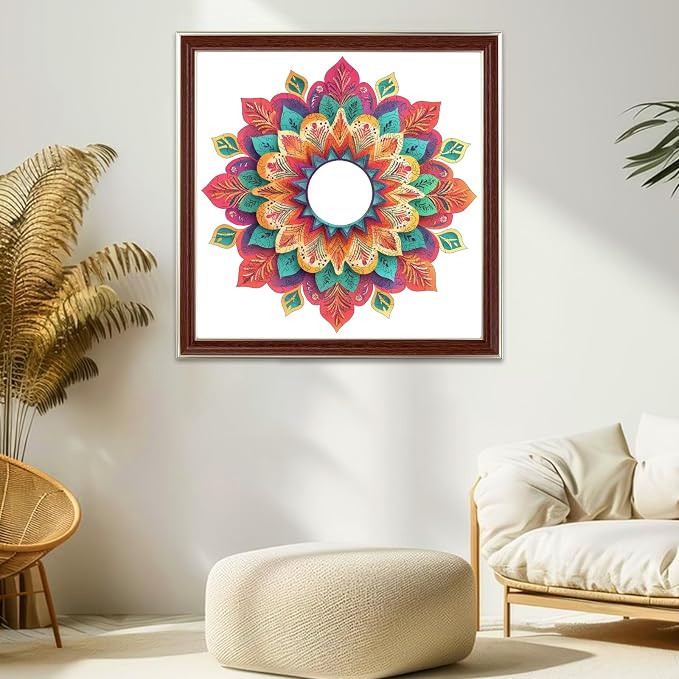 Ixfyloop Wooden Puzzles for Adults Wooden Puzzles, Mandala Wood Puzzles Adult Wooden Jigsaw Puzzles for Adults Birthday Gift Mandala Game, 500 Pieces, 17.6x17.7in