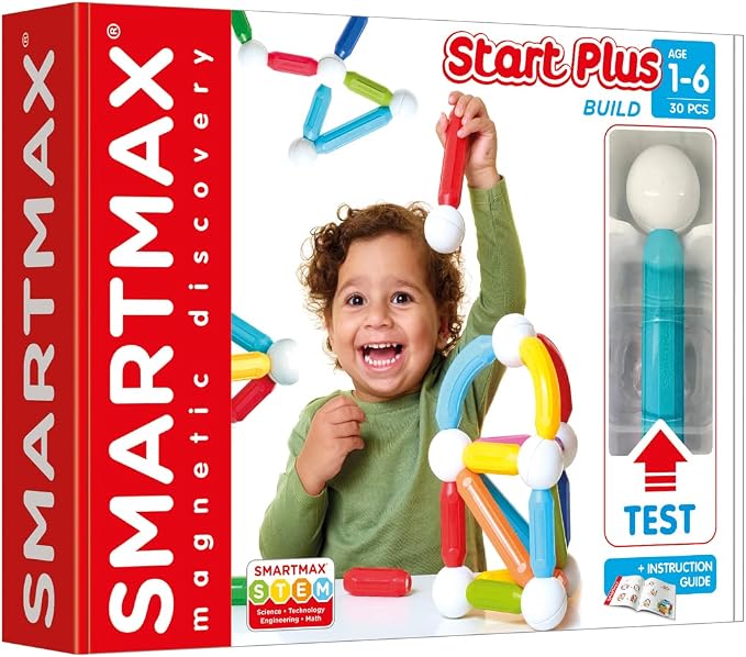 SmartMax Start Plus STEM Building Magnetic Discovery Set, Ages 1-6 (30 Pieces)